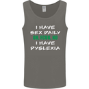 I Have Sex Daily Dyslexia Funny Slogan Mens Vest Tank Top Charcoal