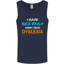I Have Sex Daily Dyslexia Funny Slogan Mens Vest Tank Top Navy Blue