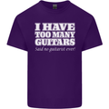 I Have Too Many Guitars Funny Guitarist Mens Cotton T-Shirt Tee Top Purple