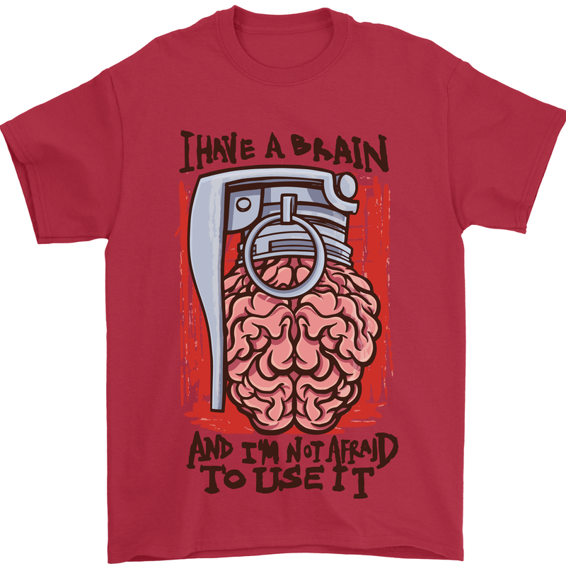 I Have a Brain and I'm Prepared to Use It Mens T-Shirt Cotton Gildan Red