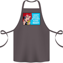 I Haven't Seen Him Playing Rugby Funny Cotton Apron 100% Organic Dark Grey