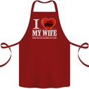 I Heart My Wife 4x4 Cotton Apron 100% Organic Maroon