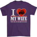I Heart My Wife 4x4 Mens T-Shirt Cotton Gildan Purple