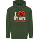 I Heart My Wife Hang Gliding Hang Glider Mens 80% Cotton Hoodie Forest Green