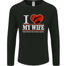 I Heart My Wife Hang Gliding Hang Glider Mens Long Sleeve T-Shirt Black