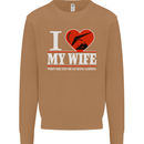 I Heart My Wife Hang Gliding Hang Glider Mens Sweatshirt Jumper Caramel Latte