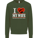 I Heart My Wife Hang Gliding Hang Glider Mens Sweatshirt Jumper Forest Green