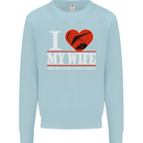 I Heart My Wife Hang Gliding Hang Glider Mens Sweatshirt Jumper Light Blue