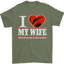 I Heart My Wife Hang Gliding Hang Glider Mens T-Shirt Cotton Gildan Military Green