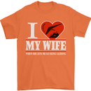 I Heart My Wife Hang Gliding Hang Glider Mens T-Shirt Cotton Gildan Orange
