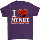 I Heart My Wife Hang Gliding Hang Glider Mens T-Shirt Cotton Gildan Purple