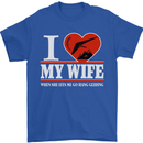 I Heart My Wife Hang Gliding Hang Glider Mens T-Shirt Cotton Gildan Royal Blue