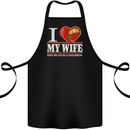 I Heart My Wife Kitesurfing Kitesurfer Cotton Apron 100% Organic Black