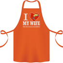 I Heart My Wife Kitesurfing Kitesurfer Cotton Apron 100% Organic Orange