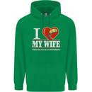 I Heart My Wife Kitesurfing Kitesurfer Mens 80% Cotton Hoodie Irish Green