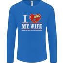 I Heart My Wife Kitesurfing Kitesurfer Mens Long Sleeve T-Shirt Royal Blue