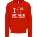 I Heart My Wife Kitesurfing Kitesurfer Mens Sweatshirt Jumper Bright Red