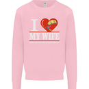I Heart My Wife Kitesurfing Kitesurfer Mens Sweatshirt Jumper Light Pink