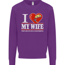 I Heart My Wife Kitesurfing Kitesurfer Mens Sweatshirt Jumper Purple