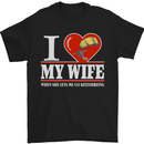 I Heart My Wife Kitesurfing Kitesurfer Mens T-Shirt Cotton Gildan Black