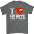 I Heart My Wife Kitesurfing Kitesurfer Mens T-Shirt Cotton Gildan Charcoal