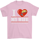 I Heart My Wife Kitesurfing Kitesurfer Mens T-Shirt Cotton Gildan Light Pink