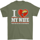 I Heart My Wife Kitesurfing Kitesurfer Mens T-Shirt Cotton Gildan Military Green