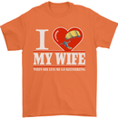 I Heart My Wife Kitesurfing Kitesurfer Mens T-Shirt Cotton Gildan Orange