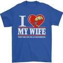 I Heart My Wife Kitesurfing Kitesurfer Mens T-Shirt Cotton Gildan Royal Blue