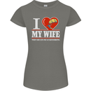 I Heart My Wife Kitesurfing Kitesurfer Womens Petite Cut T-Shirt Charcoal