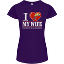 I Heart My Wife Kitesurfing Kitesurfer Womens Petite Cut T-Shirt Purple