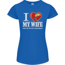 I Heart My Wife Kitesurfing Kitesurfer Womens Petite Cut T-Shirt Royal Blue