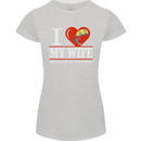I Heart My Wife Kitesurfing Kitesurfer Womens Petite Cut T-Shirt Sports Grey