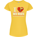 I Heart My Wife Kitesurfing Kitesurfer Womens Petite Cut T-Shirt Yellow