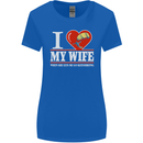 I Heart My Wife Kitesurfing Kitesurfer Womens Wider Cut T-Shirt Royal Blue