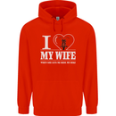I Heart My Wife Motorbike Biker Motorcycle Mens 80% Cotton Hoodie Bright Red