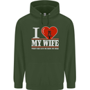 I Heart My Wife Motorbike Biker Motorcycle Mens 80% Cotton Hoodie Forest Green
