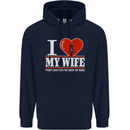 I Heart My Wife Motorbike Biker Motorcycle Mens 80% Cotton Hoodie Navy Blue