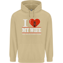 I Heart My Wife Motorbike Biker Motorcycle Mens 80% Cotton Hoodie Sand