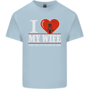 I Heart My Wife Motorbike Biker Motorcycle Mens Cotton T-Shirt Tee Top Light Blue