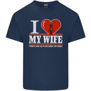 I Heart My Wife Motorbike Biker Motorcycle Mens Cotton T-Shirt Tee Top Navy Blue