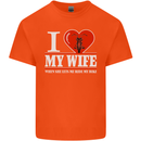 I Heart My Wife Motorbike Biker Motorcycle Mens Cotton T-Shirt Tee Top Orange
