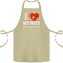 I Heart My Wife Rugby Player Funny Union Cotton Apron 100% Organic Khaki
