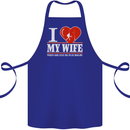 I Heart My Wife Rugby Player Funny Union Cotton Apron 100% Organic Royal Blue