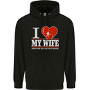 I Heart My Wife Rugby Player Funny Union Mens 80% Cotton Hoodie Black
