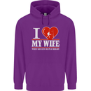 I Heart My Wife Rugby Player Funny Union Mens 80% Cotton Hoodie Purple
