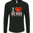 I Heart My Wife Rugby Player Funny Union Mens Long Sleeve T-Shirt Black