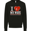 I Heart My Wife Rugby Player Funny Union Mens Sweatshirt Jumper Black