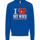I Heart My Wife Rugby Player Funny Union Mens Sweatshirt Jumper Royal Blue