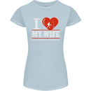 I Heart My Wife Rugby Player Funny Union Womens Petite Cut T-Shirt Light Blue